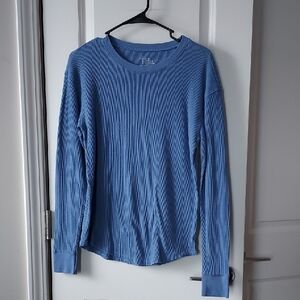 Time and Tru Ribbed Blue Top Small